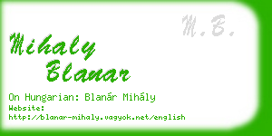 mihaly blanar business card
